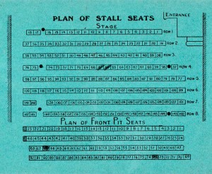 Detail of Ticket Envelope for Stalls and front Pit, old Abbey Theatre. Reproduced Courtesy of the National Library of Ireland.
